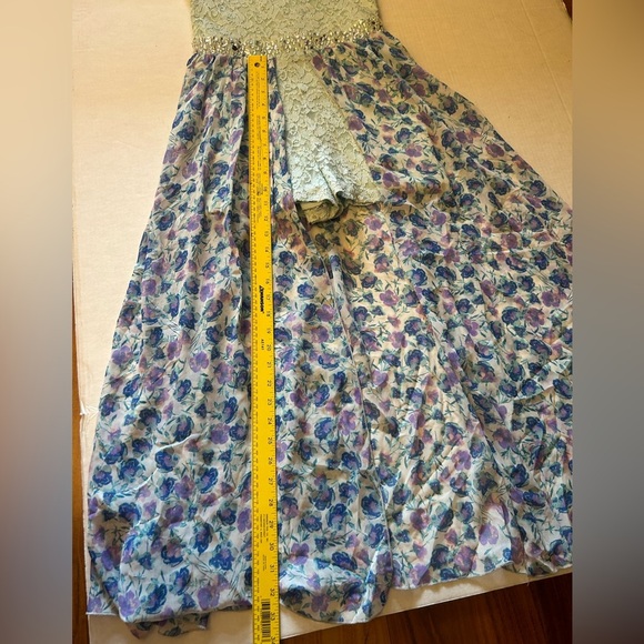 Speechless Glitter lace floral maxi overlay romper skort dress girls Sz-16 AA4 - Picture 9 of 11